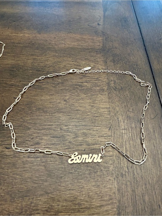 Anthropologie Jewelry - Anthropologie Gold 'Gemini' Script Zodiac Necklace